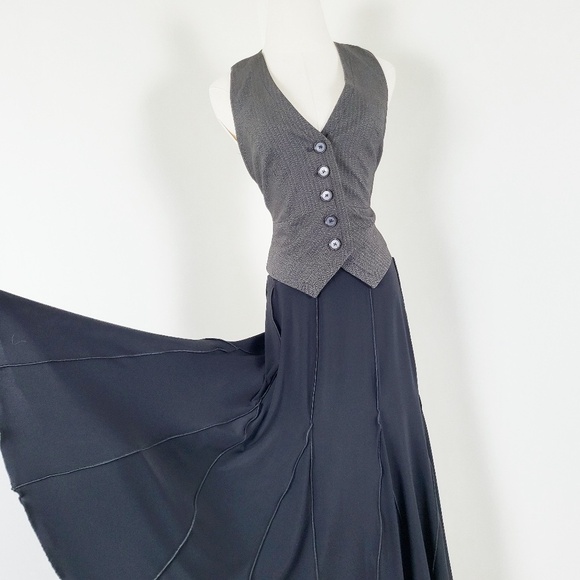 Y2K Fitted Waistcoat Button Down Sleeveless V-neck Tight - Picture 11 of 15